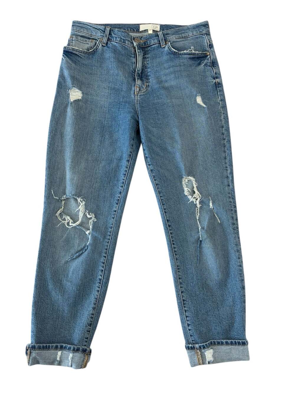 Current/Elliott Distressed Boyfriend Jeans Streetcore Minimalist Core